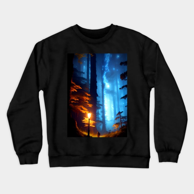 The Night Light In Dark Forest. Crewneck Sweatshirt by SALOX